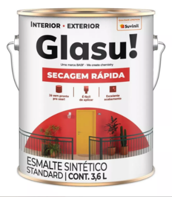 Tinta Esmalte Sintético Acetinado Glasu! 3,6l Branco